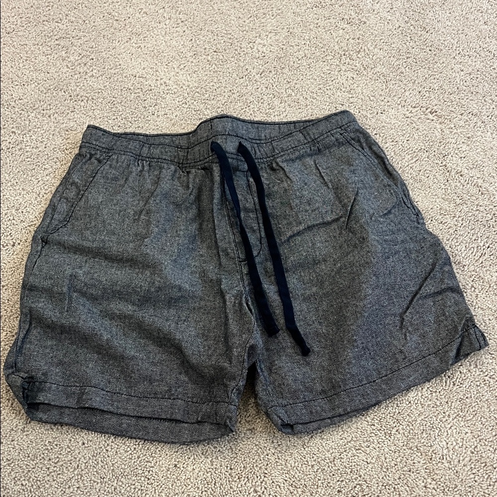 Banana Republic Navy and Gray Linen-Blend Shorts
